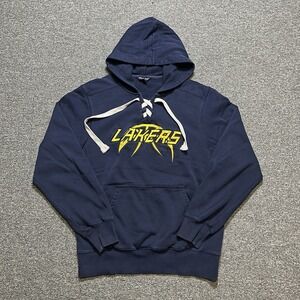 Sport-Tek Los Angeles Lakers Lace Up Hoodie Navy Blue Athletic Sweatshirt Size S
